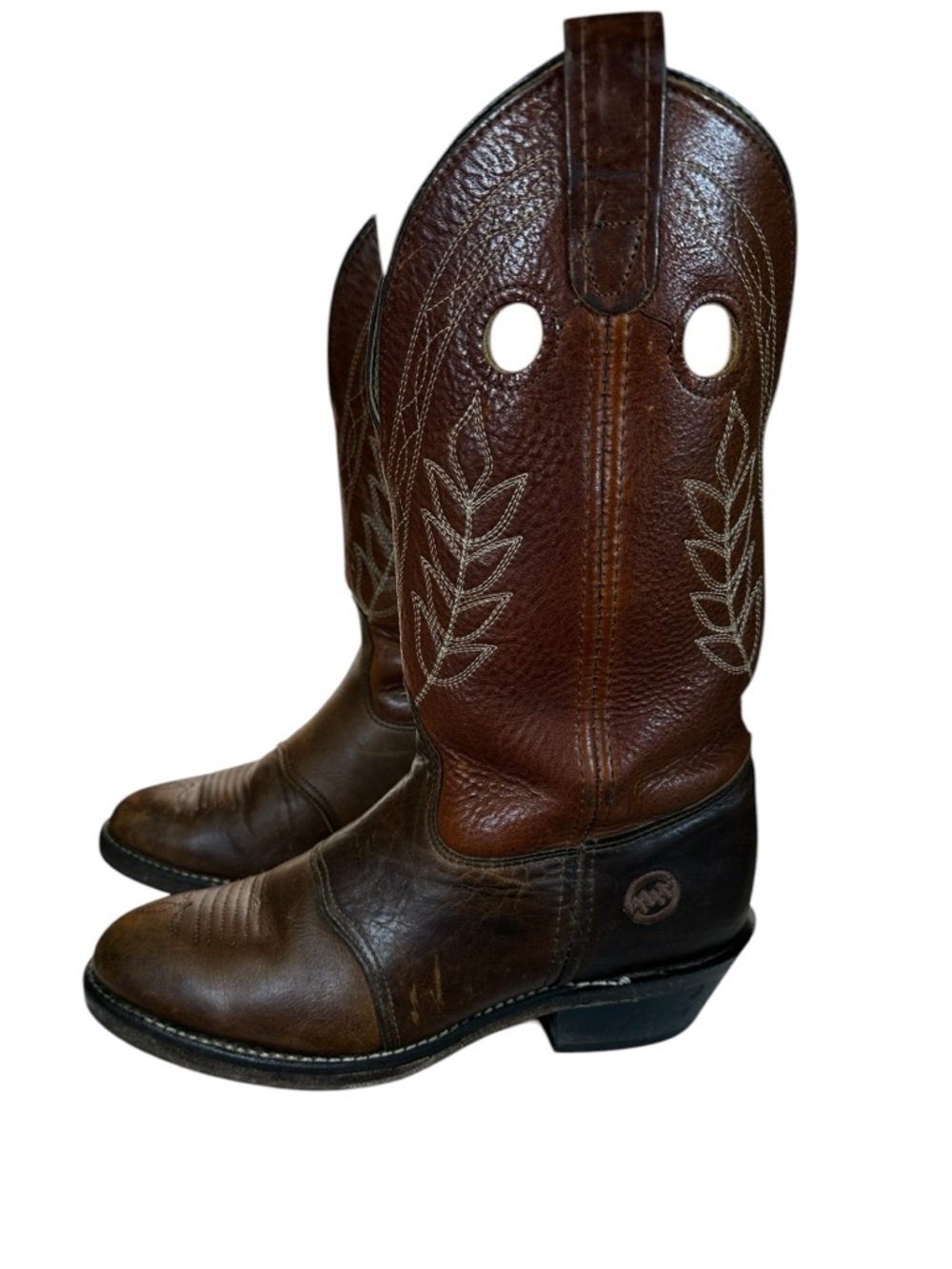 Double H 5154 Cowboy Boots Mens 9M Brown Leather Western Roper USA Work Boots